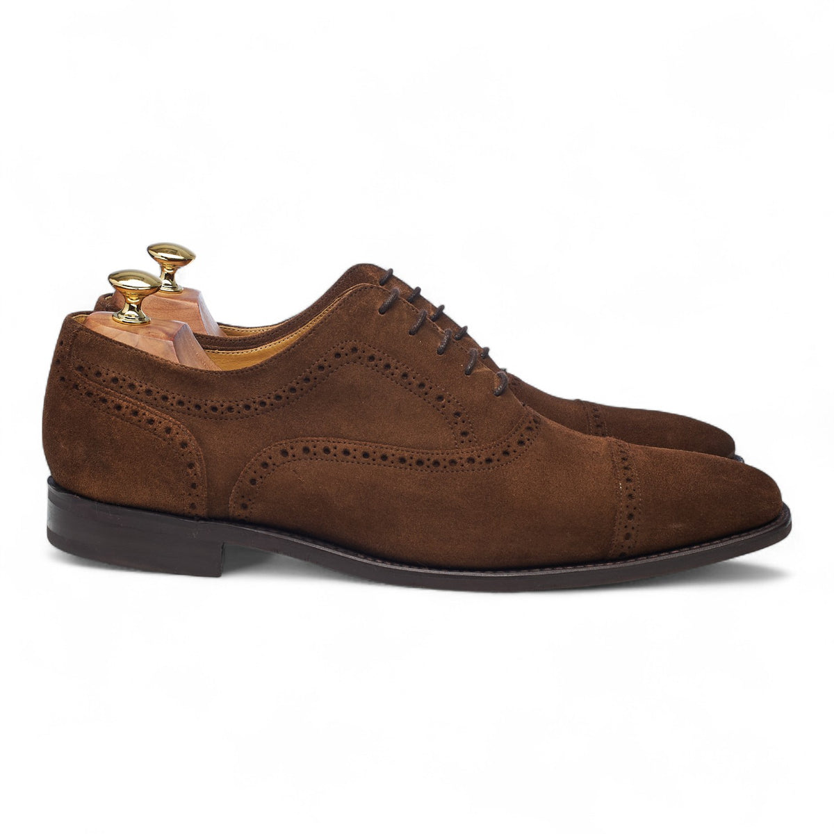 'Luke' Brown Suede Oxford Semi Brogues UK 9 G