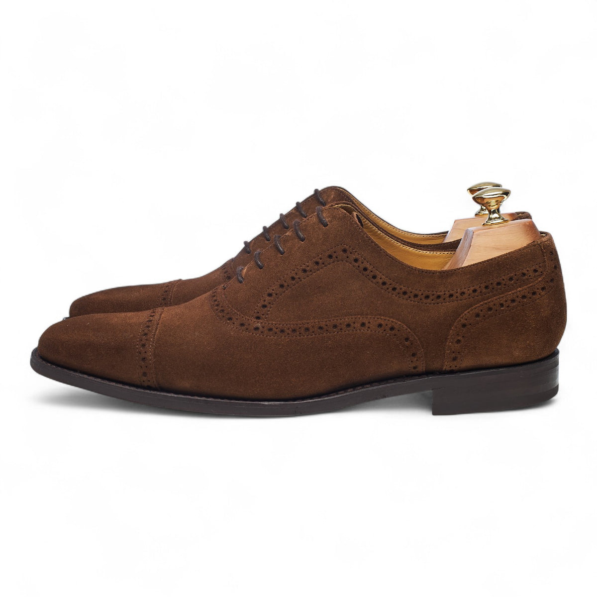 'Luke' Brown Suede Oxford Semi Brogues UK 9 G