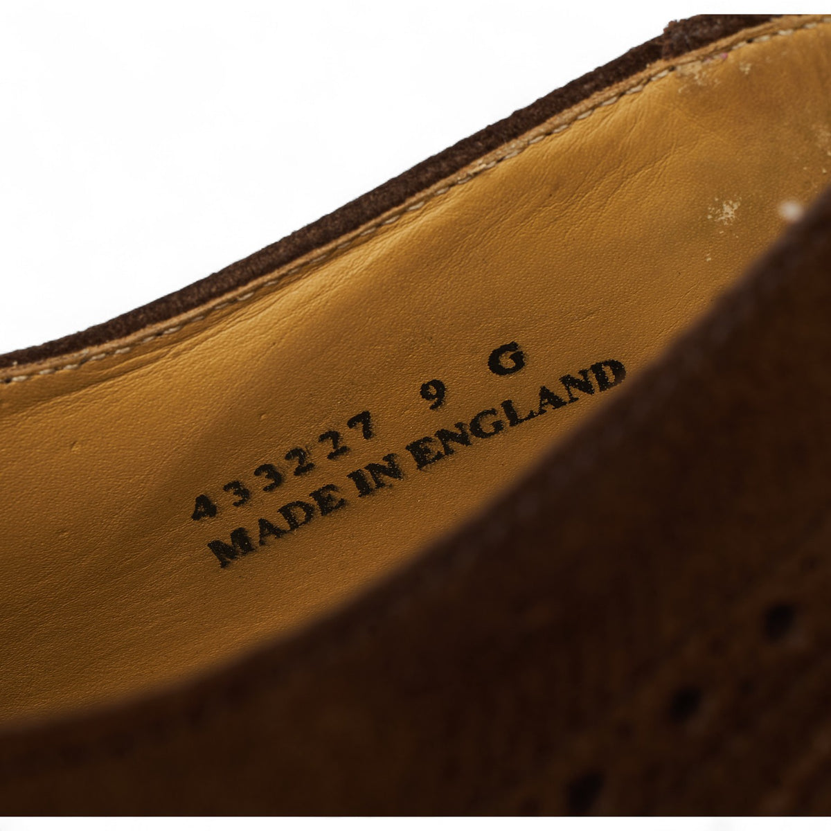 'Luke' Brown Suede Oxford Semi Brogues UK 9 G