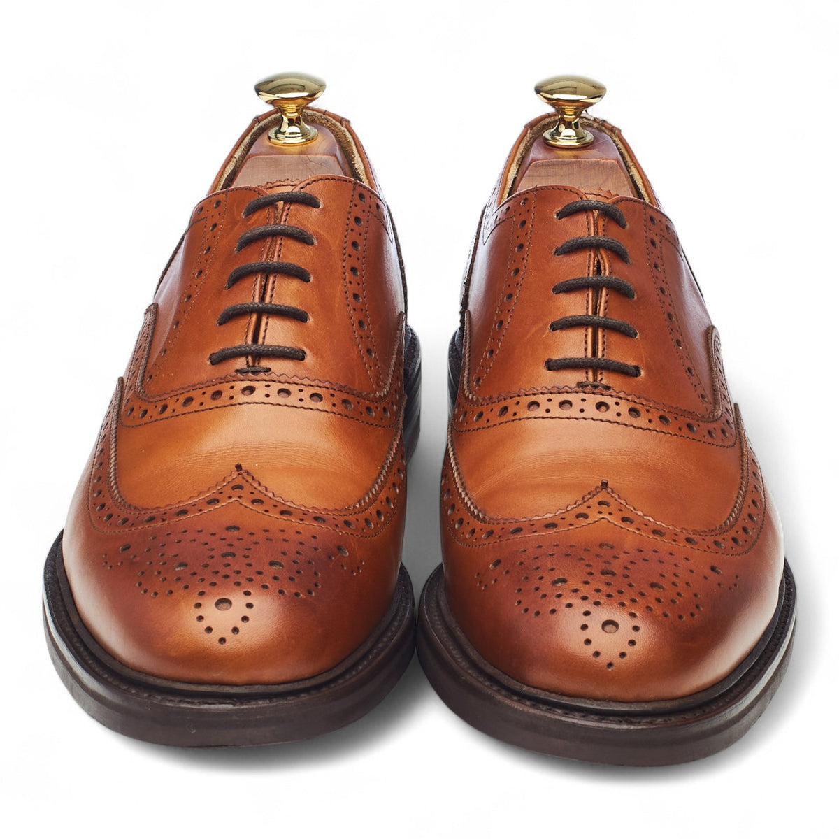 '3818' Tan Brown Leather Oxford Brogues UK 8.5