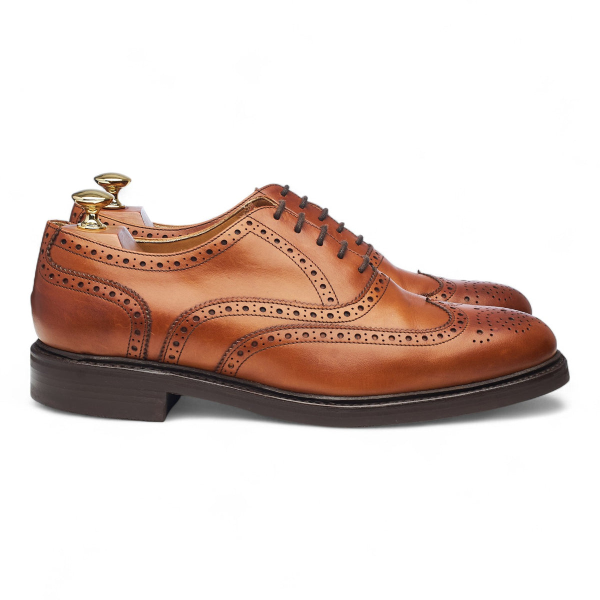 '3818' Tan Brown Leather Oxford Brogues UK 8.5