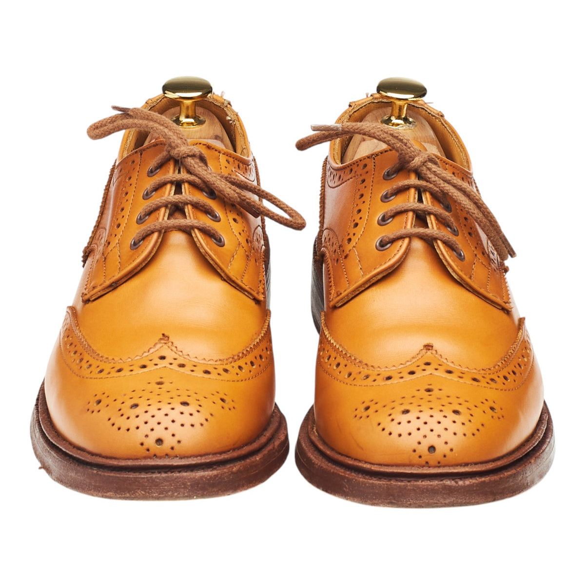 Women's 'Anne' Tan Brown Leather Derby Brogues UK 5.5