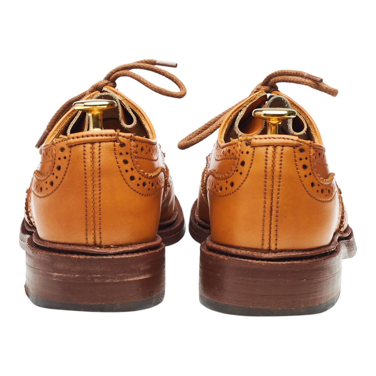 Women's 'Anne' Tan Brown Leather Derby Brogues UK 5.5