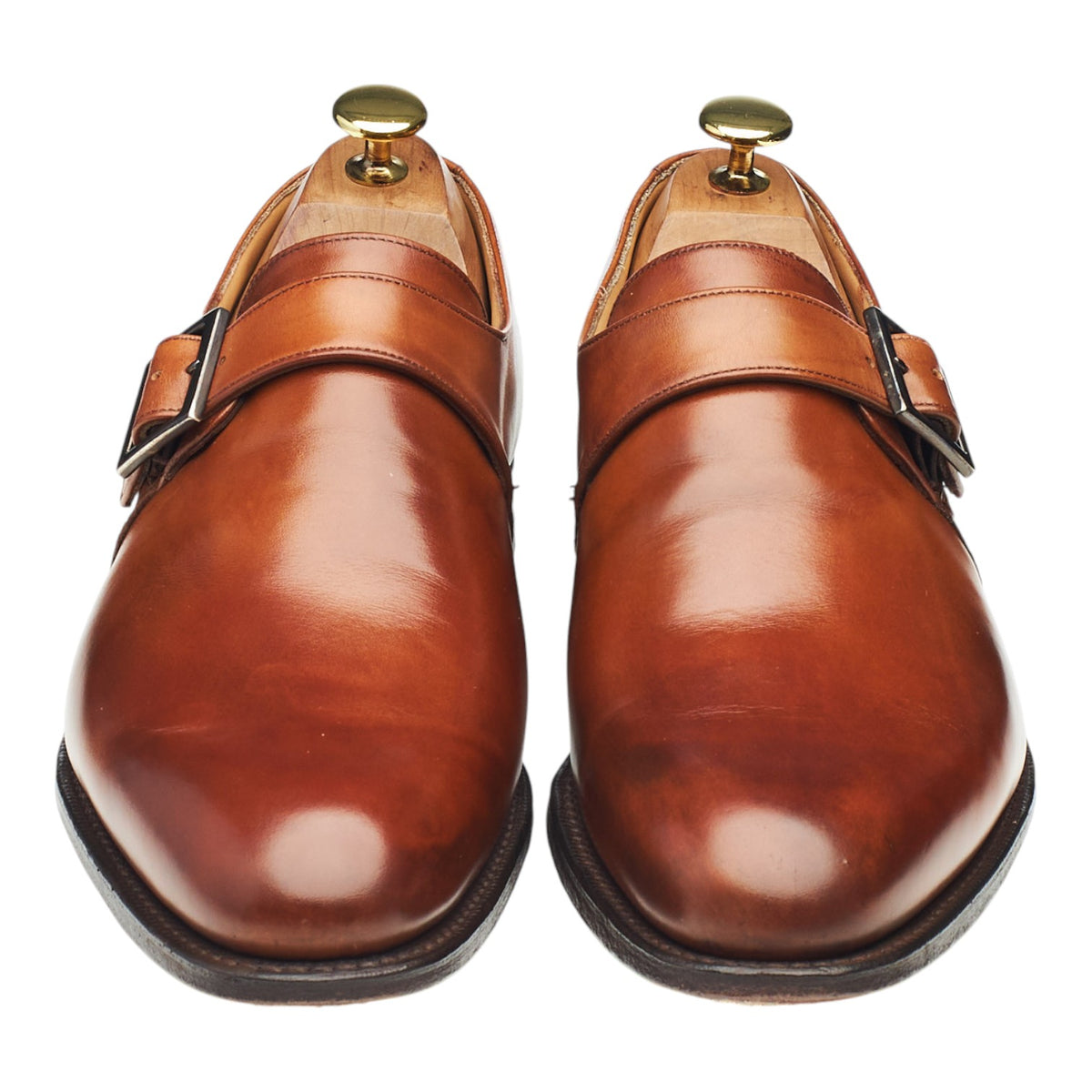 'Lisbon' Tan Brown Leather Monk Strap UK 7.5 G