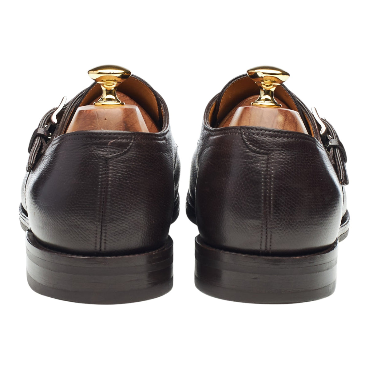 'Ashill' Dark Brown Grain Leather Monk Strap UK 10 E