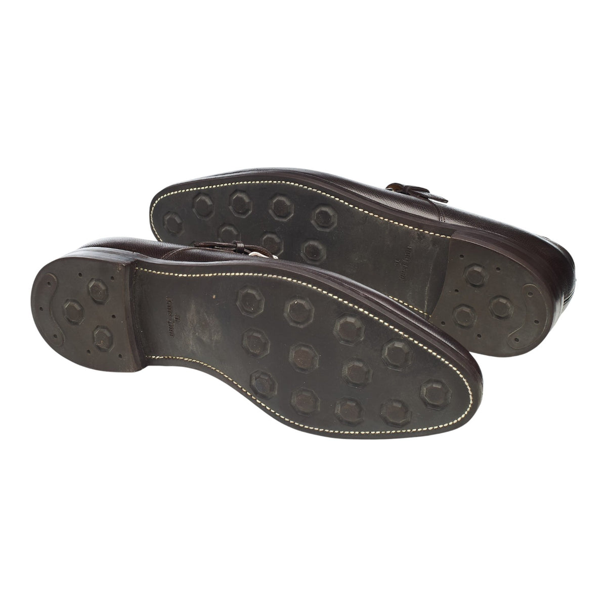 'Ashill' Dark Brown Grain Leather Monk Strap UK 10 E