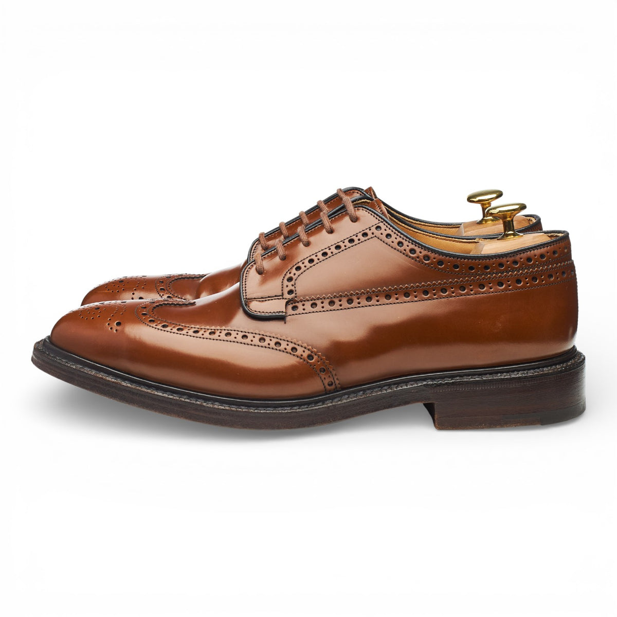 'Grafton' Tan Brown Leather Derby Brogues UK 8 G