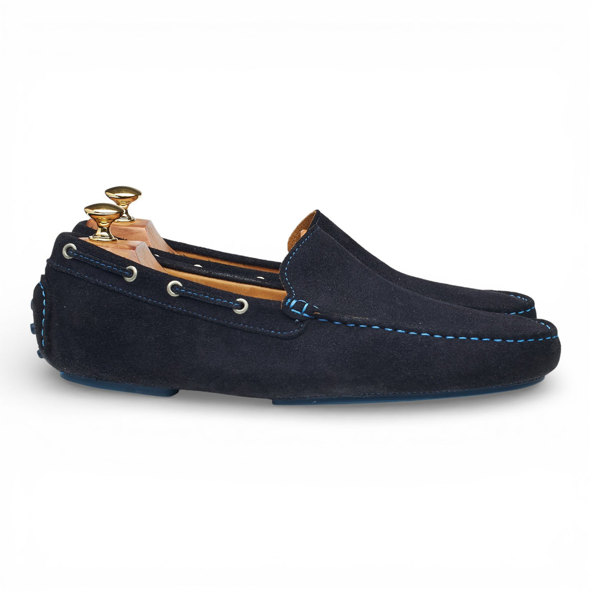 'Maranello' Navy Blue Suede Driving Loafers UK 10 EU 44