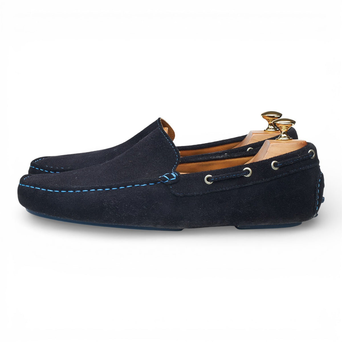 'Maranello' Navy Blue Suede Driving Loafers UK 10 EU 44