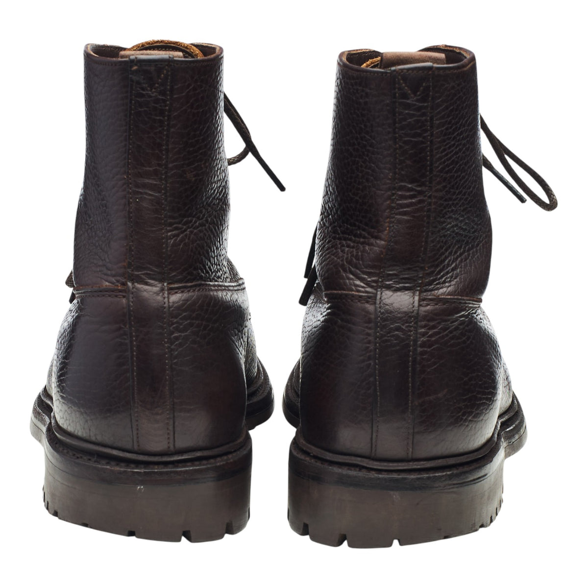 '6538' Dark Brown Grain Leather Boots UK 8 G