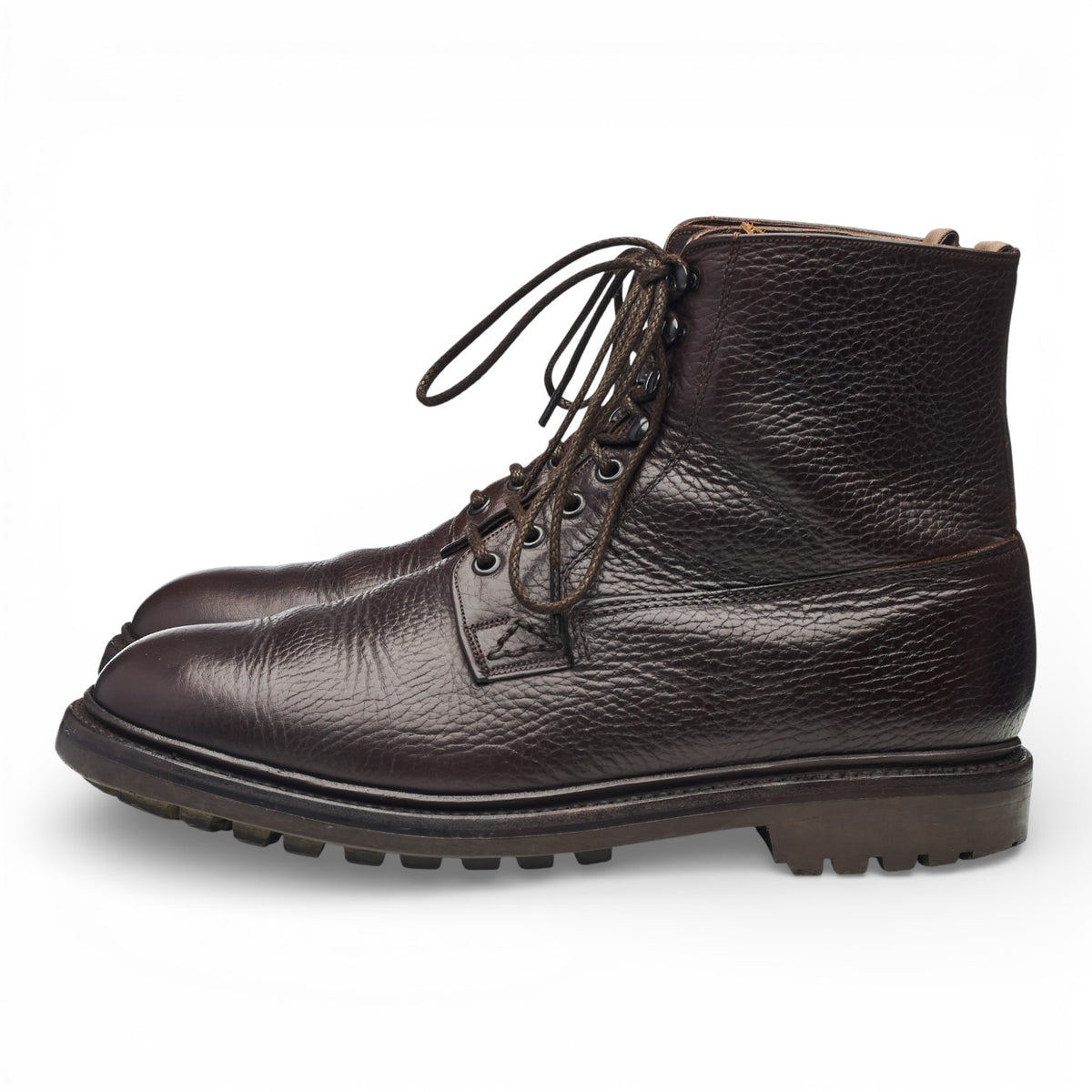 '6538' Dark Brown Grain Leather Boots UK 8 G