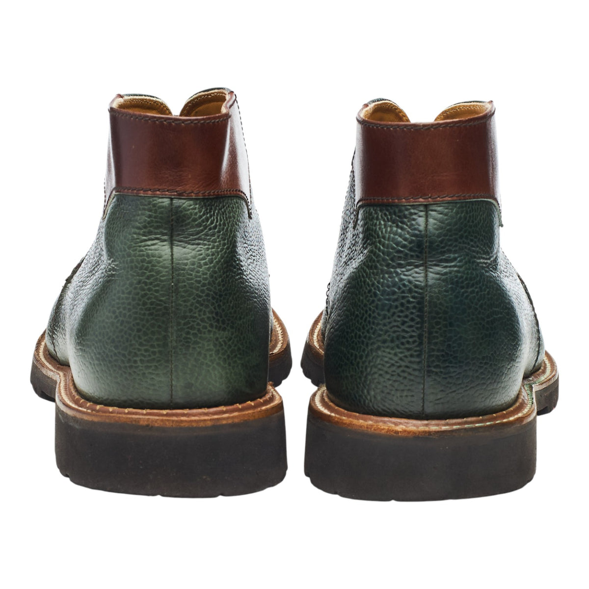 'Fortrose' Dark Green Grain Leather Chukka Boots UK 9.5 F
