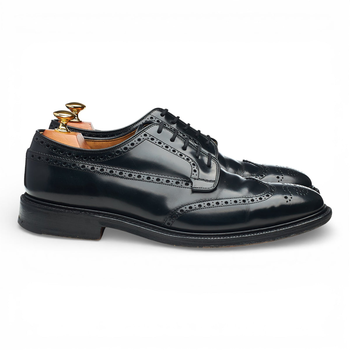 'Grafton' Black Leather Derby Brogues UK 9 F
