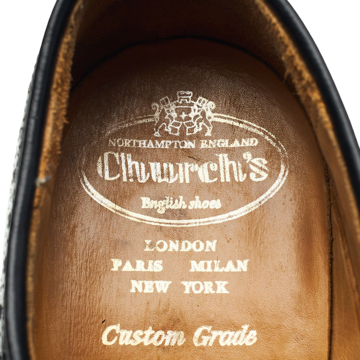 'Grafton' Black Leather Derby Brogues UK 9 F