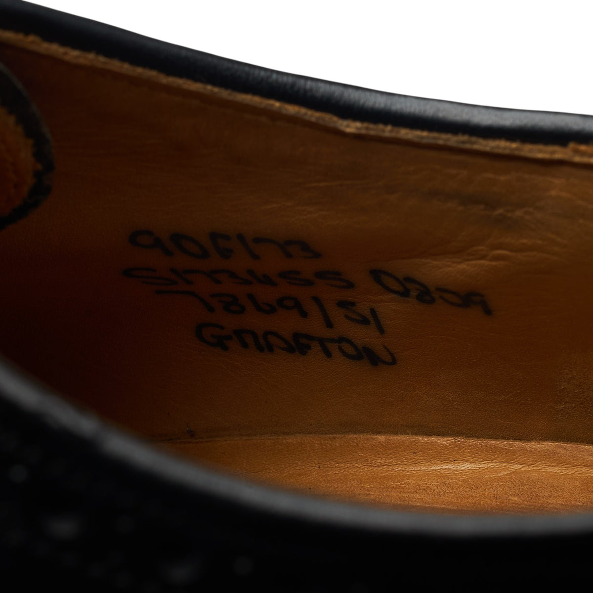 'Grafton' Black Leather Derby Brogues UK 9 F