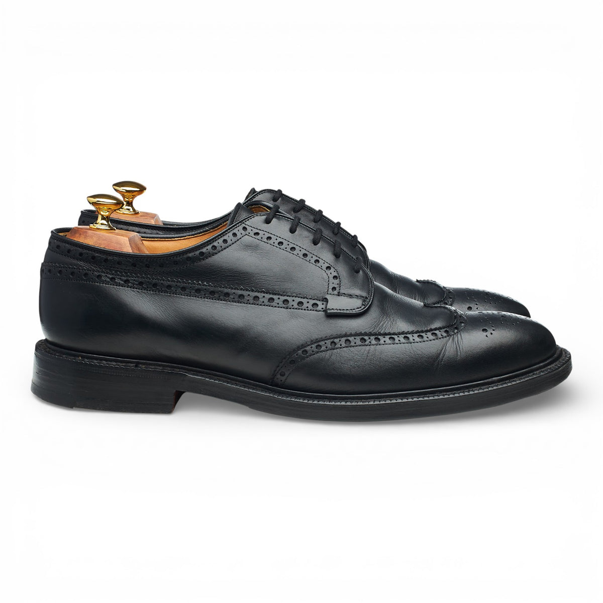 'Brookland' Black Leather Derby Brogues UK 11 F