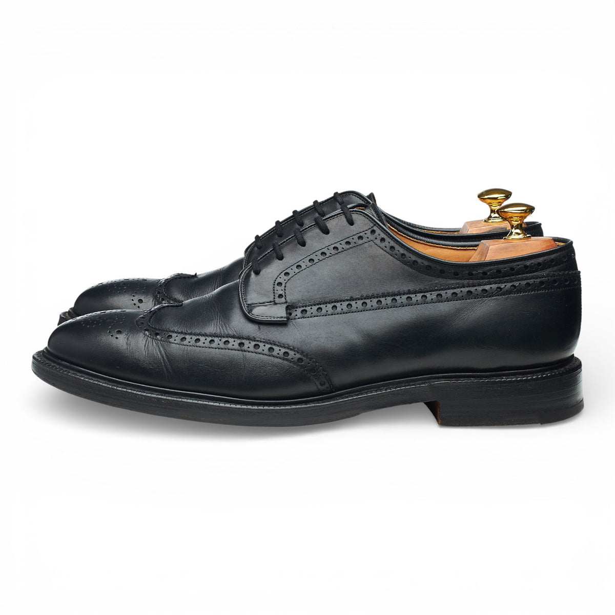 'Brookland' Black Leather Derby Brogues UK 11 F