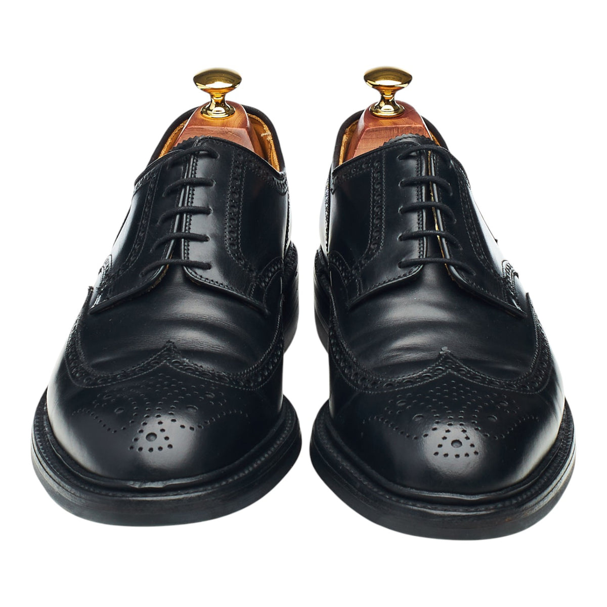 'Pembroke' Black Leather Derby Brogues UK 9 E
