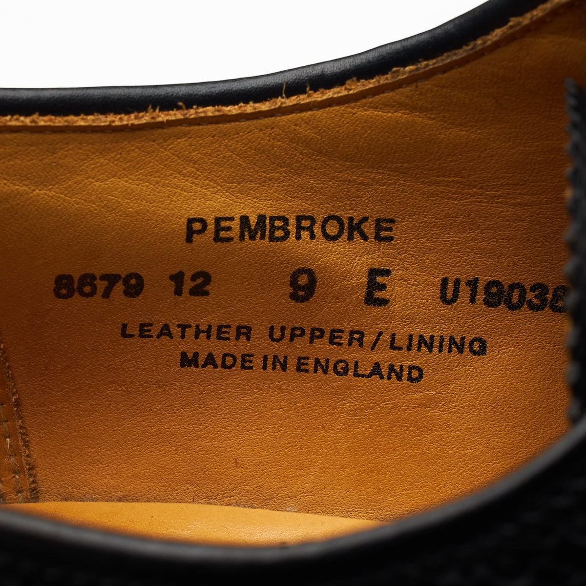 'Pembroke' Black Leather Derby Brogues UK 9 E