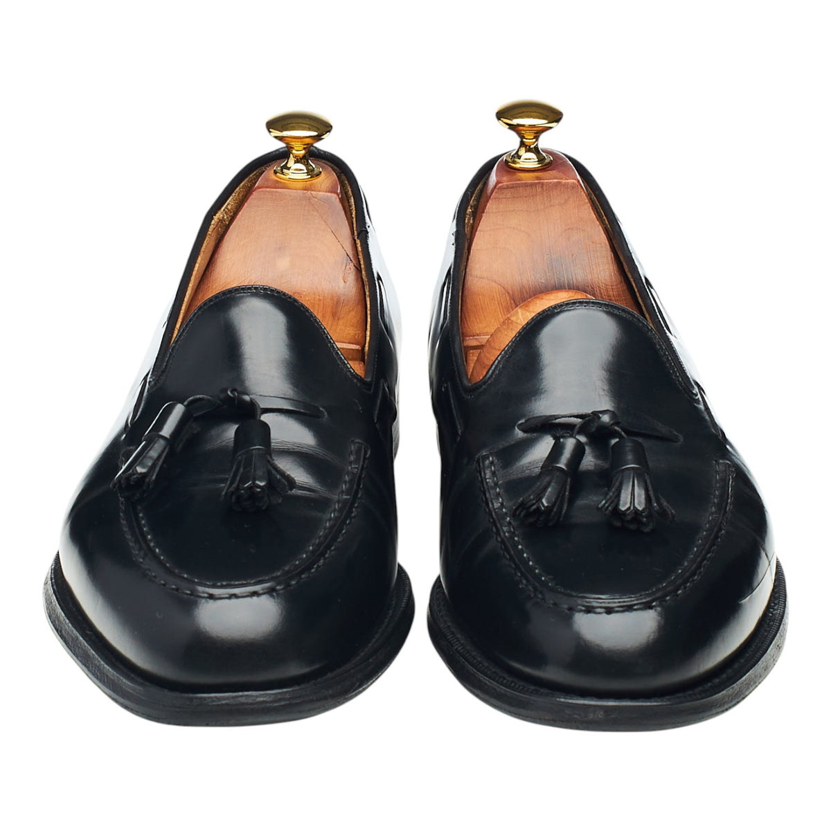 'Keats ll' Black Leather Tassel Loafers UK 9.5 F