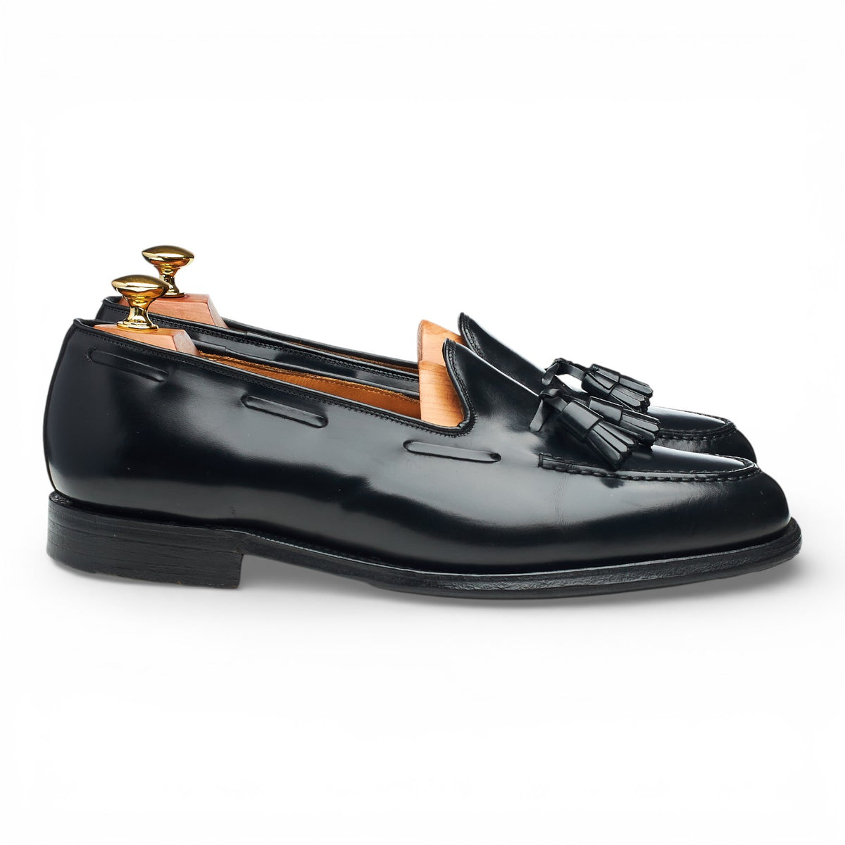 'Keats ll' Black Leather Tassel Loafers UK 9.5 F