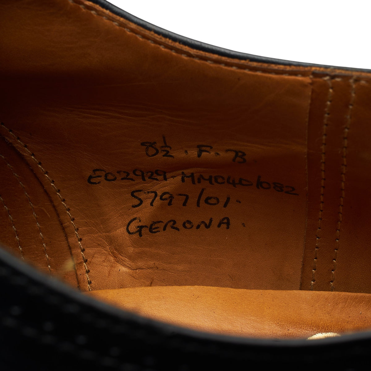 'Gerona' Black leather Oxford Brogues UK 8.5 F