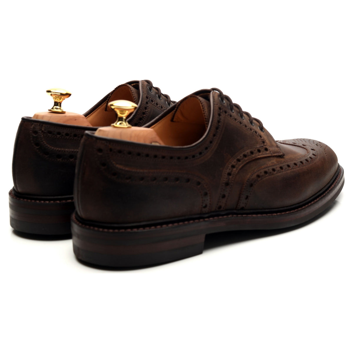 &#39;Cardigan 4&#39; Dark Brown Rough Out Suede Derby Brogues UK 11.5 E