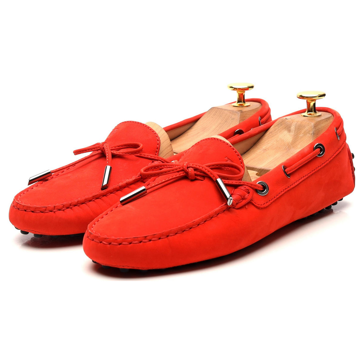 Women&#39;s Gommino Red Nubuck Leather Driving Loafers UK 5.5 EU 38.5