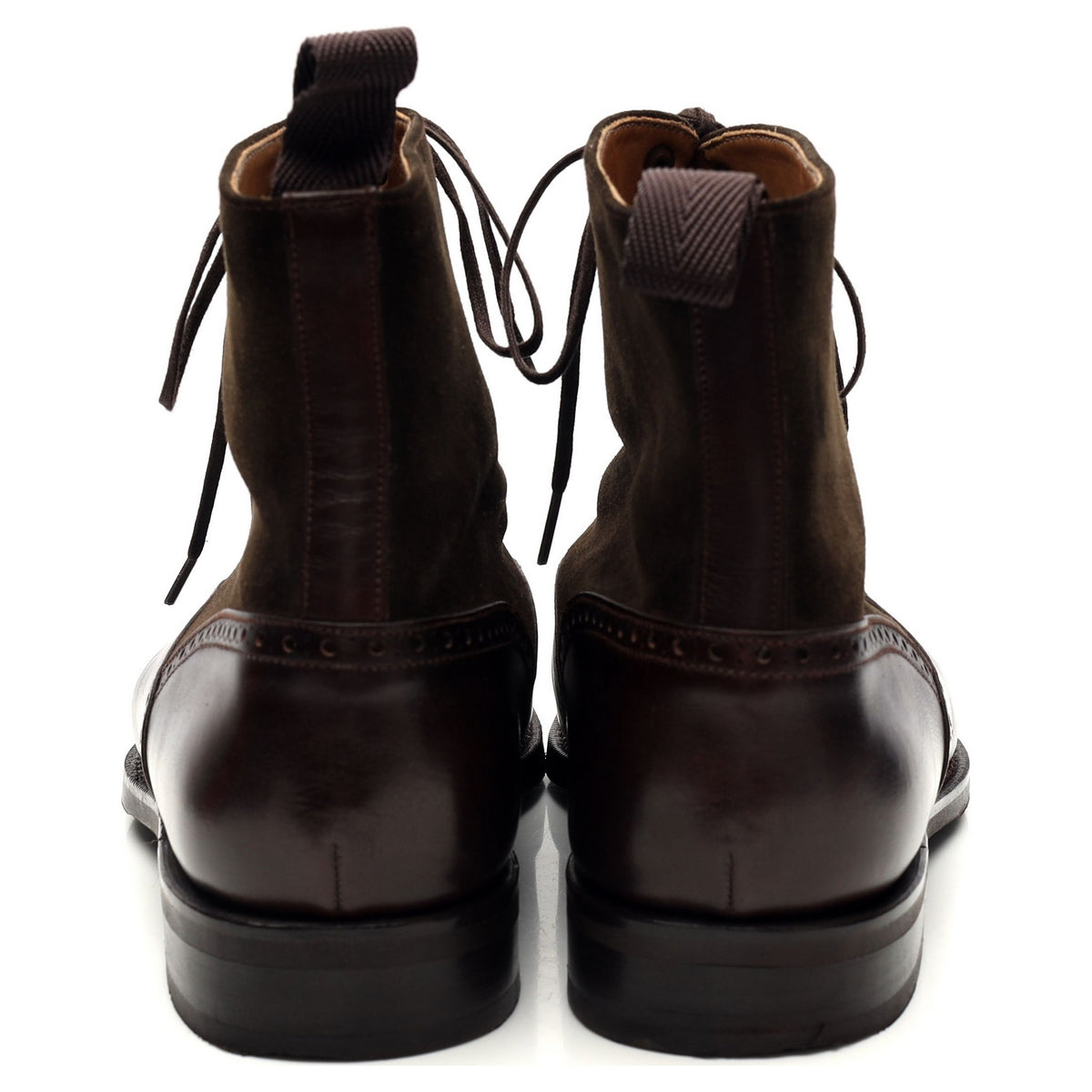 &#39;David&#39; Brown Museum Leather / Suede Balmoral Boot UK 9 E