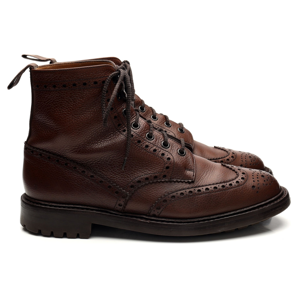 &#39;McFarlane 2&#39; Brown Grain Leather Brogue Derby Boot UK 8.5 G