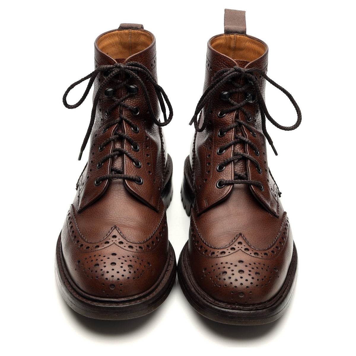 &#39;McFarlane 2&#39; Brown Grain Leather Brogue Derby Boot UK 8.5 G