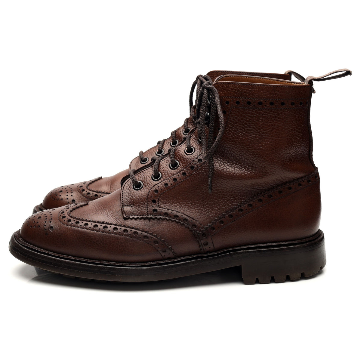 &#39;McFarlane 2&#39; Brown Grain Leather Brogue Derby Boot UK 8.5 G