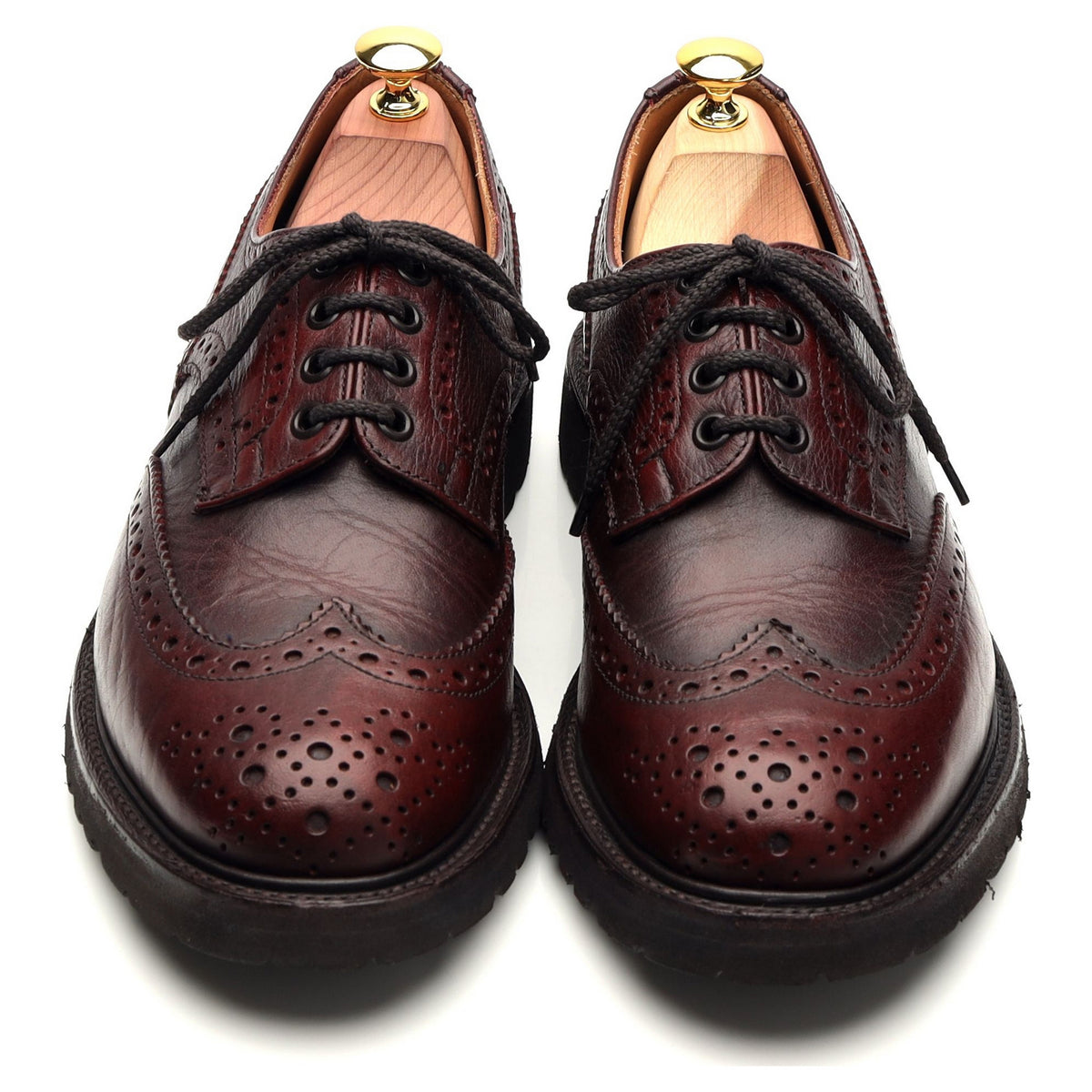 &#39;Bourton&#39; Burgundy Kudu Leather Derby Brogue UK 7.5