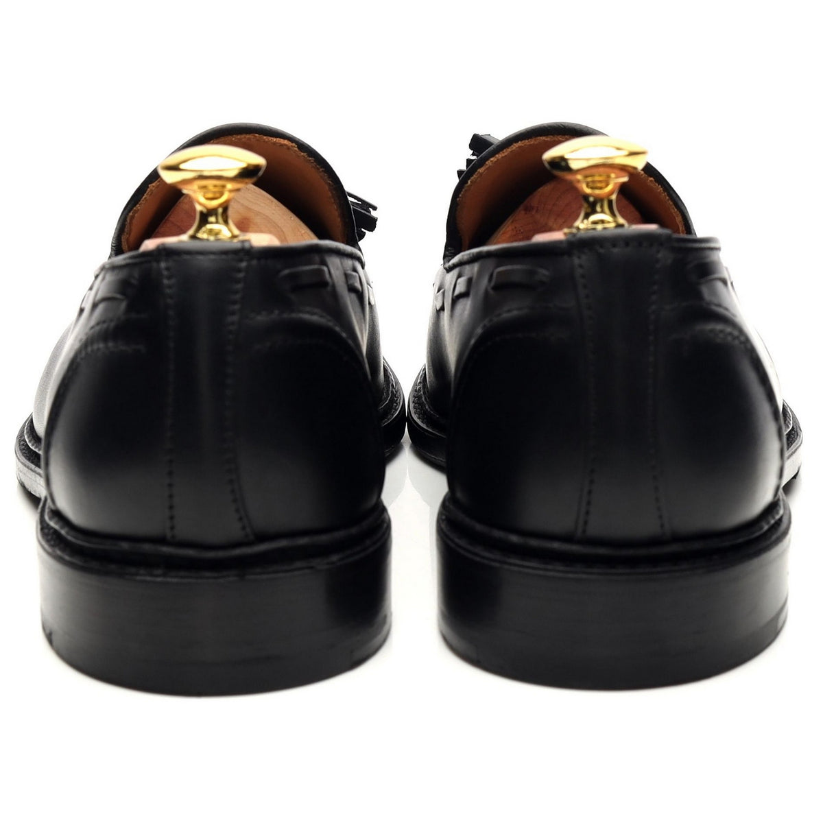 &#39;Elton&#39; Black Leather Tassel Loafer UK 7.5