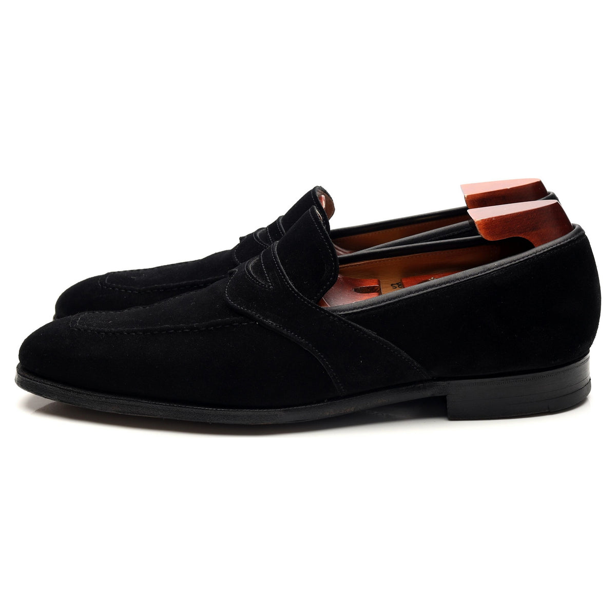 &#39;Aston&#39; Black Suede Loafers UK 7.5 E