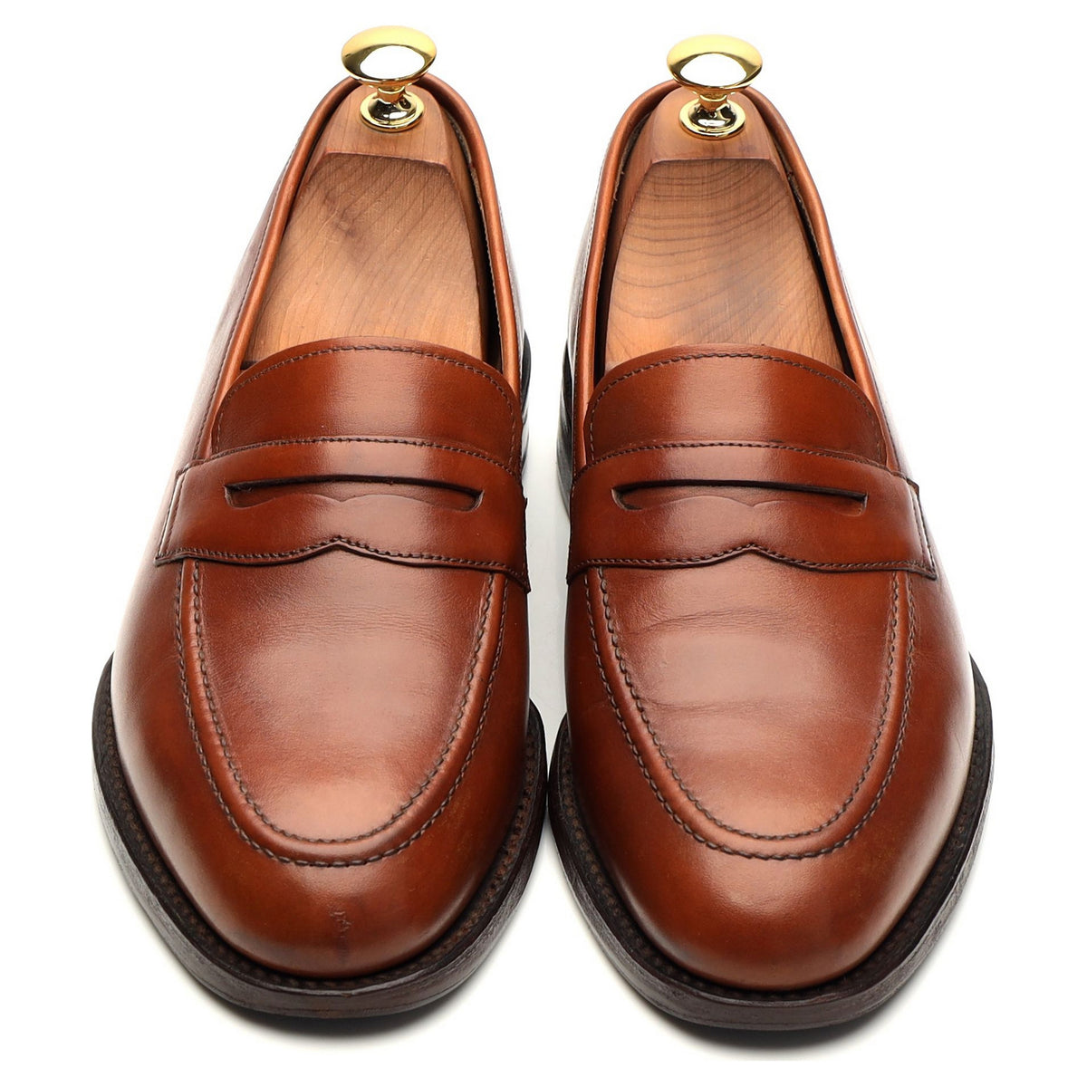 1880 &#39;Whitehall&#39; Tan Brown Leather Loafers UK 6.5 F