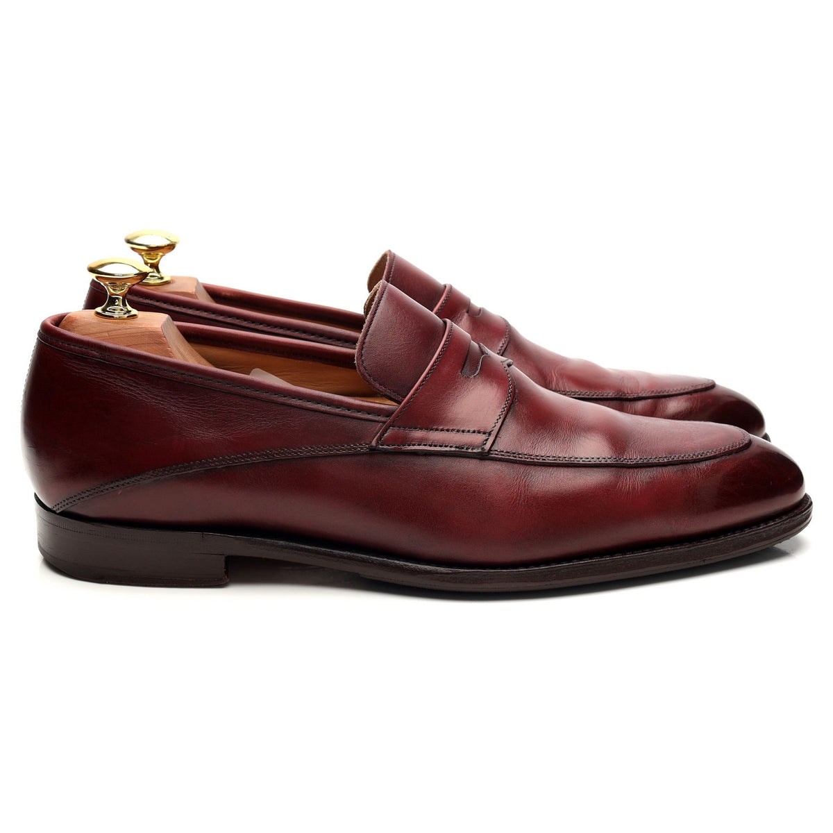 &#39;Lewisham&#39; Burgundy Leather Loafer UK 8 F