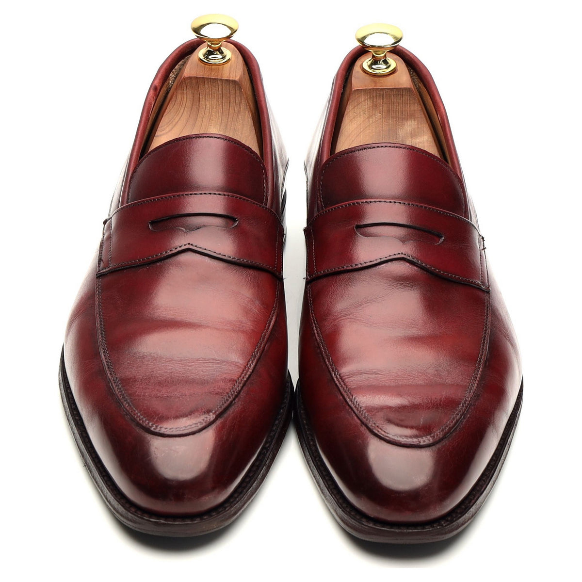 &#39;Lewisham&#39; Burgundy Leather Loafer UK 8 F