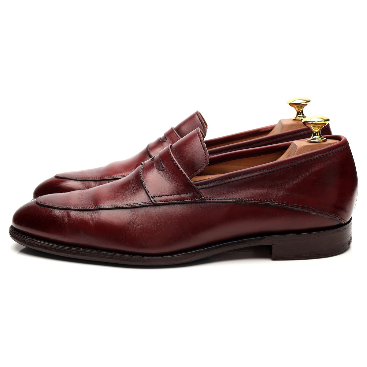 &#39;Lewisham&#39; Burgundy Leather Loafer UK 8 F