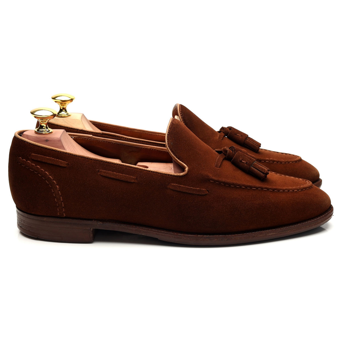 New &amp; Lingwood Snuff Brown Suede Tassel Loafer UK 8 E