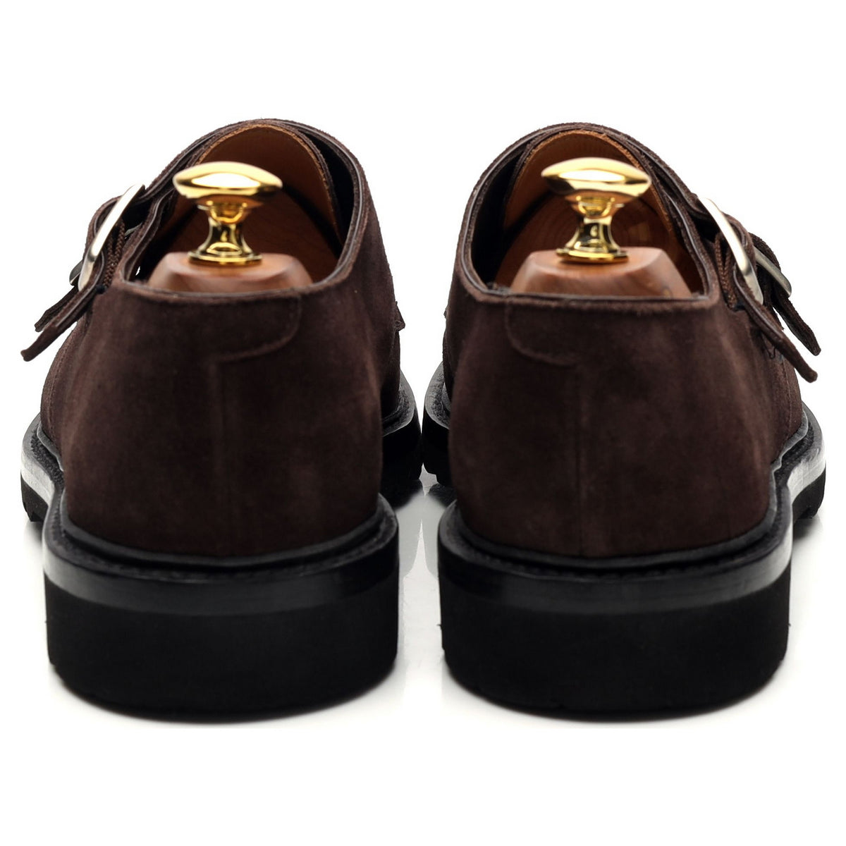 &#39;Luke&#39; Dark Brown Suede Double Monk Strap UK 6 E