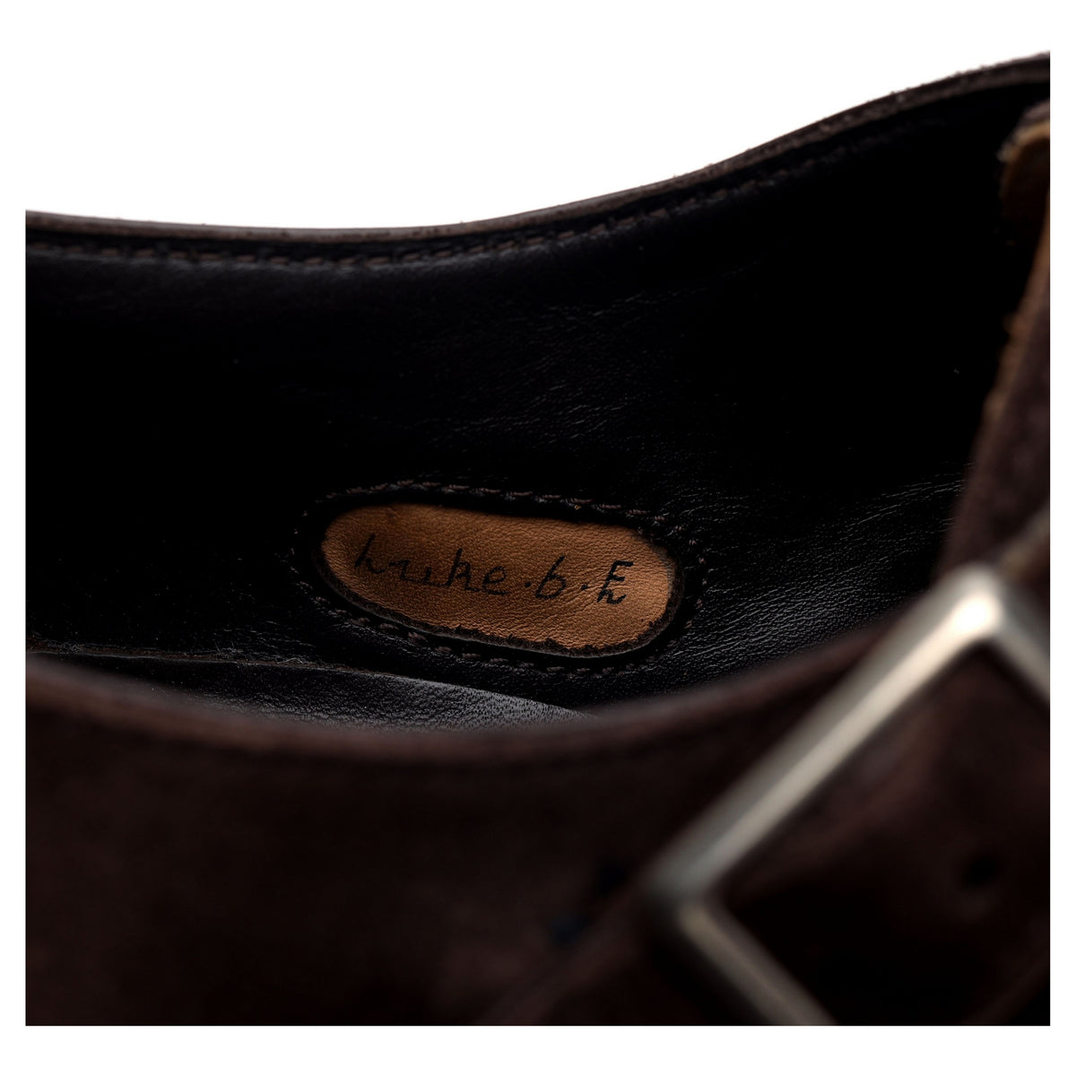 &#39;Luke&#39; Dark Brown Suede Double Monk Strap UK 6 E