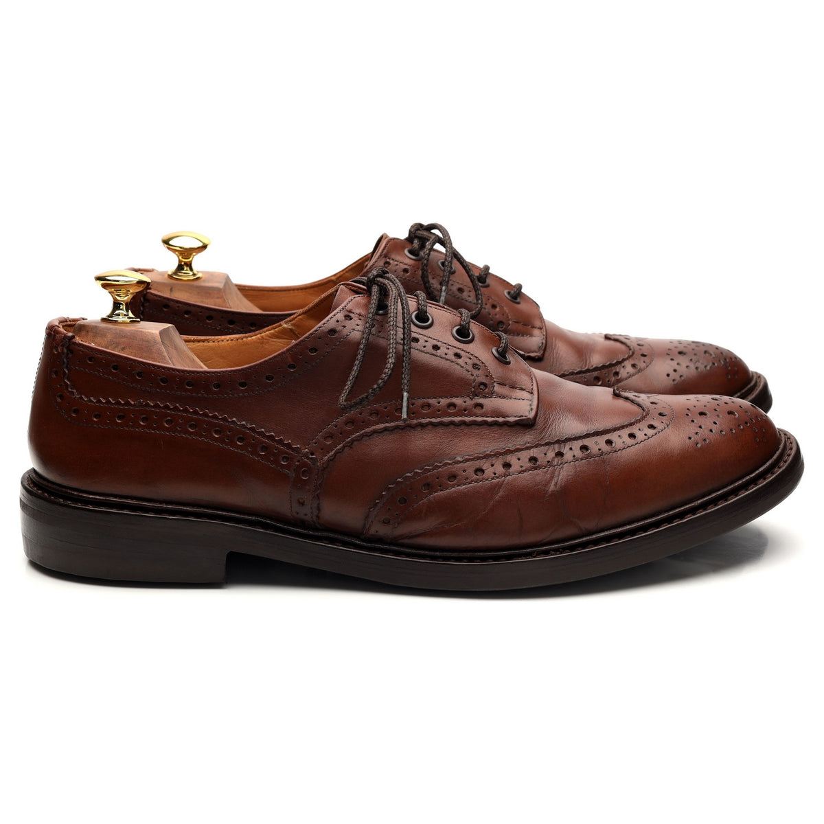 &#39;Bourton&#39; Brown Leather Derby Brogues UK 11