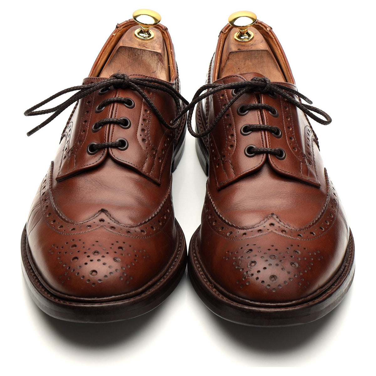 &#39;Bourton&#39; Brown Leather Derby Brogues UK 11