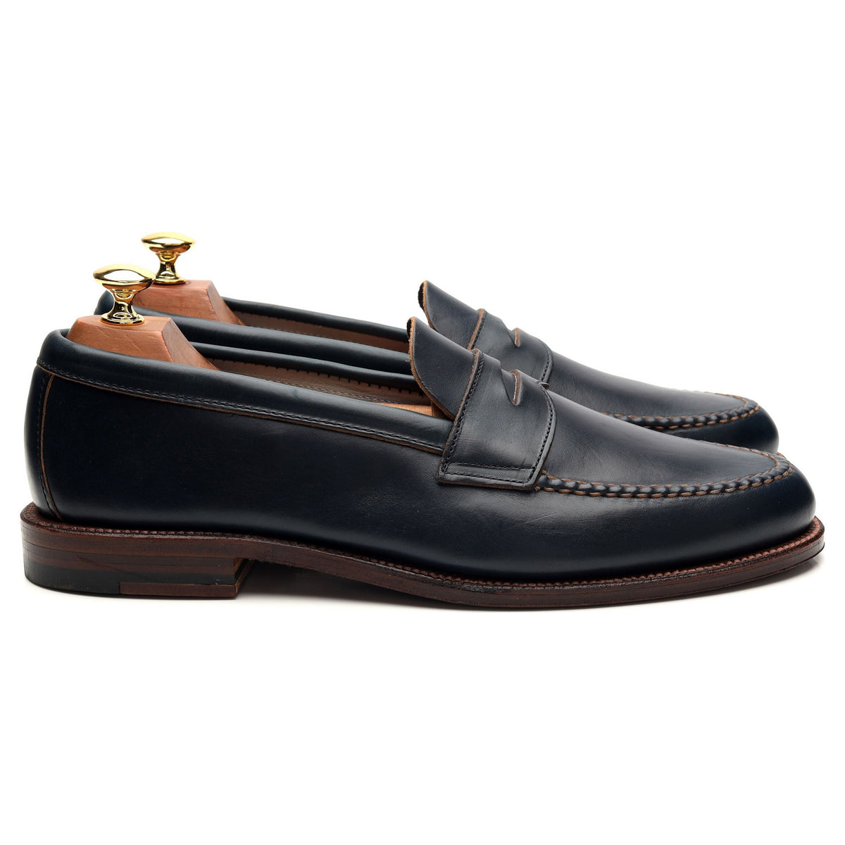 &#39;17835F&#39; Navy Blue Leather Loafer UK 10 US 10.5 D