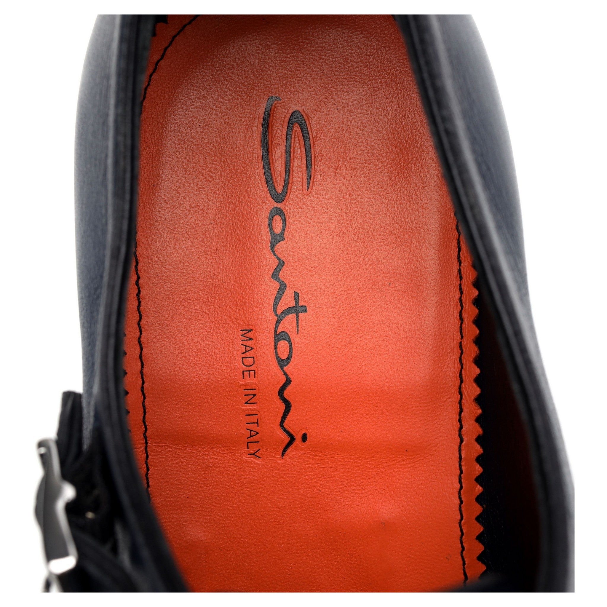 ネイビーブルーレザーダブルモンクストラップ UK 7 - Abbot's Shoes