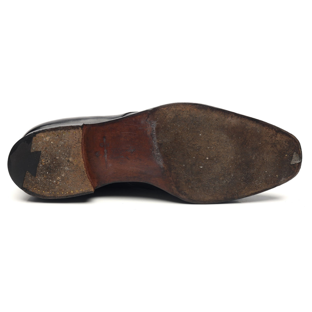 Black Leather Slip On Loafers UK 10 E