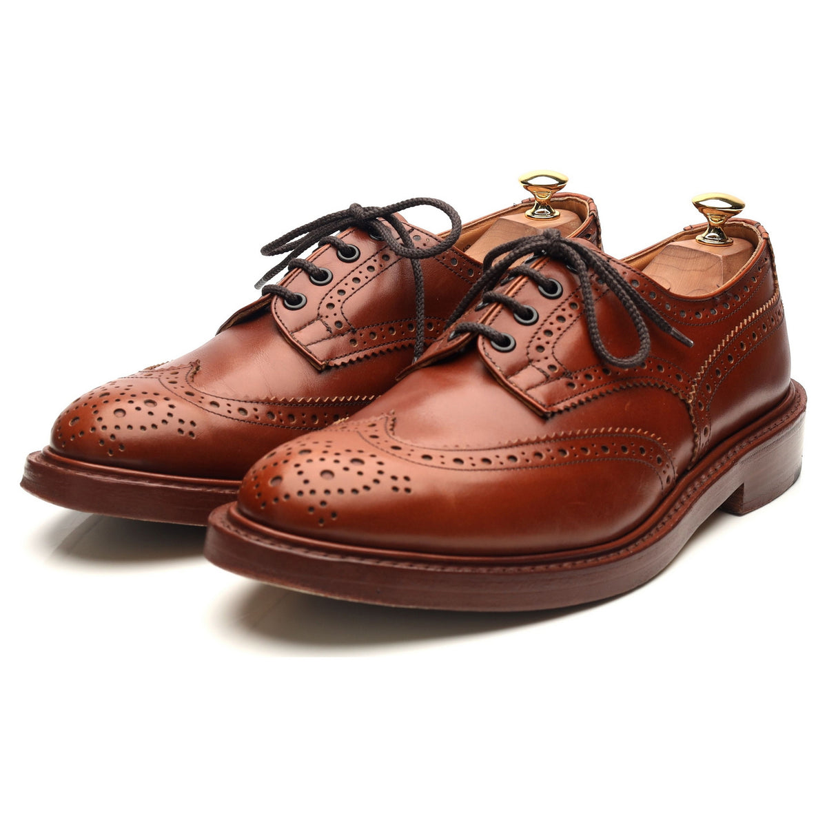 &#39;Bourton&#39; Tan Brown Leather Country Derby Brogues UK 9.5