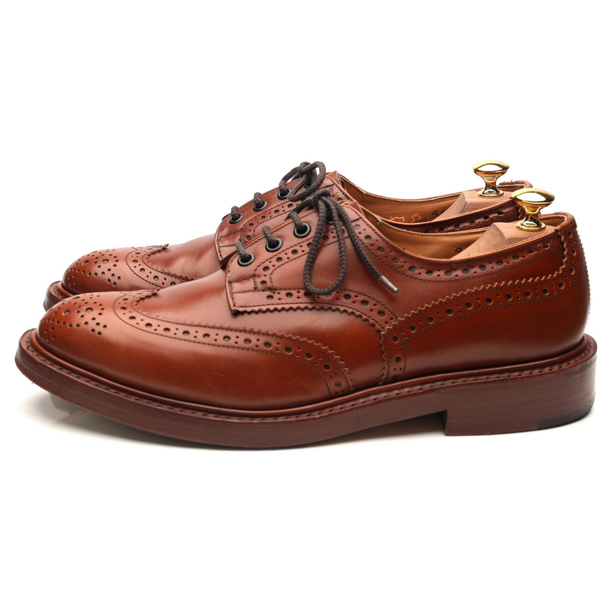 &#39;Bourton&#39; Tan Brown Leather Country Derby Brogues UK 9.5