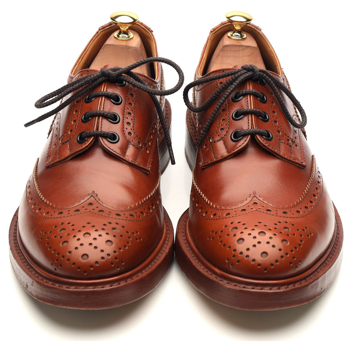 &#39;Bourton&#39; Tan Brown Leather Country Derby Brogues UK 9.5